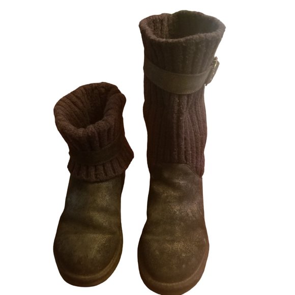 UGG Australia | Cambridge | Leather Boot Black Metallic Gold | Women | Size: 7 - Picture 5 of 16